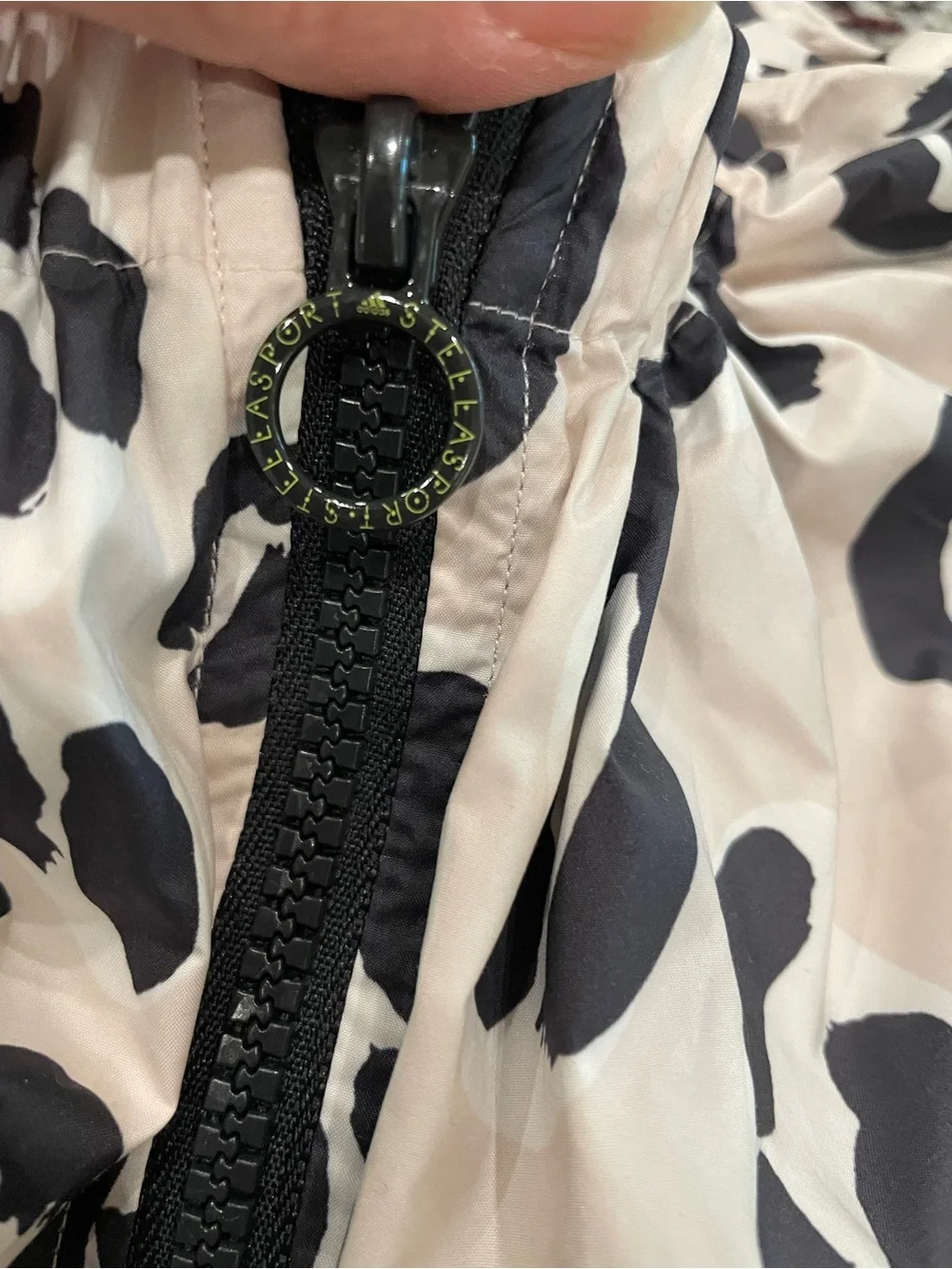 adidas StellaSport Black & Beige Leopard-Print Zip Jacket - Picture 3 of 5